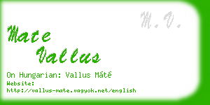 mate vallus business card
